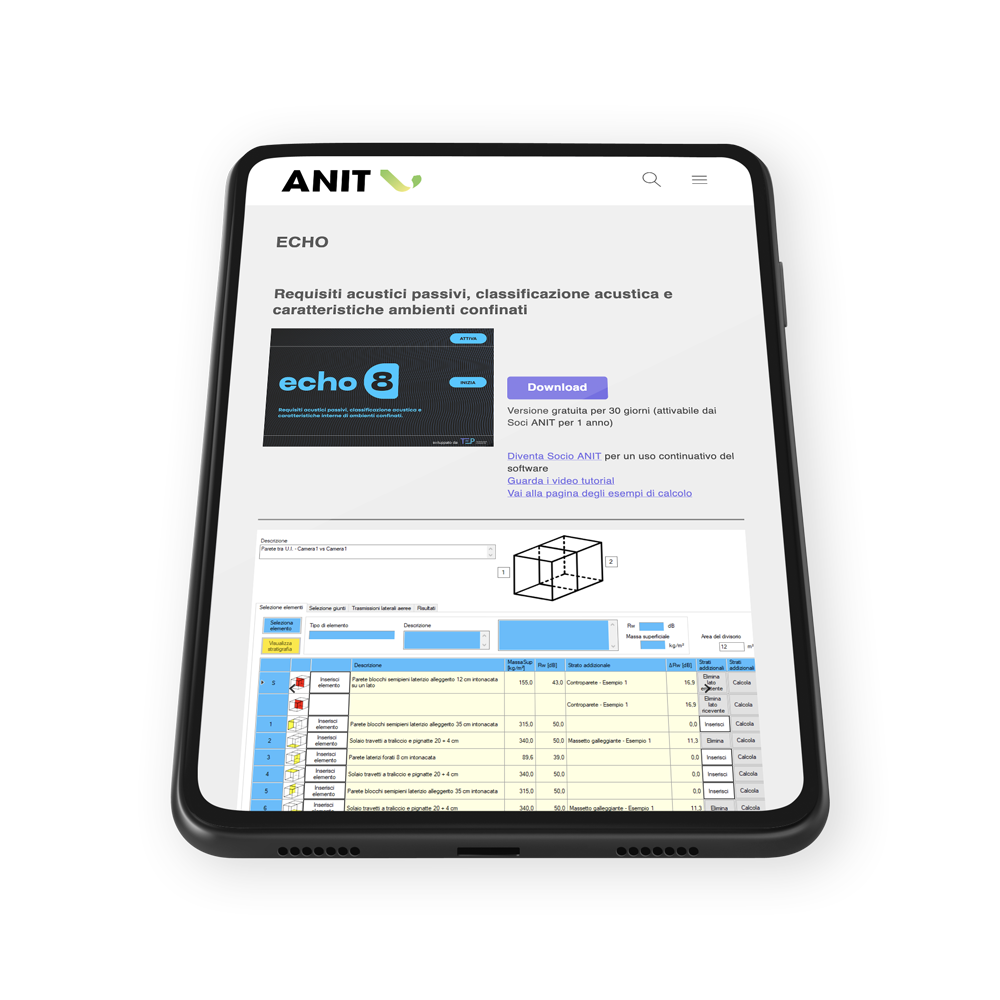 database-anit Database Isolgomma per il software di progettazione acustica ECHO di ANIT