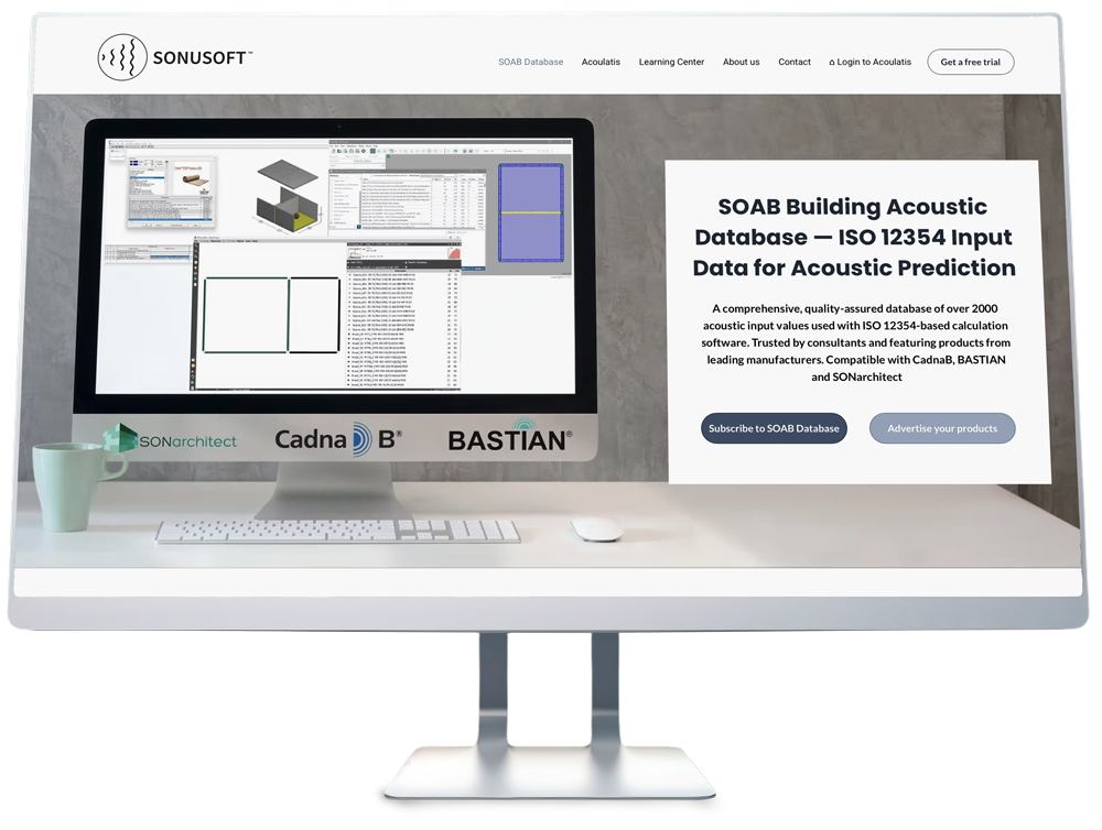 database-soab-isolamento-acustico SOAB Database Sonusoft con le soluzioni Isolgomma per la progettazione acustica internazionale