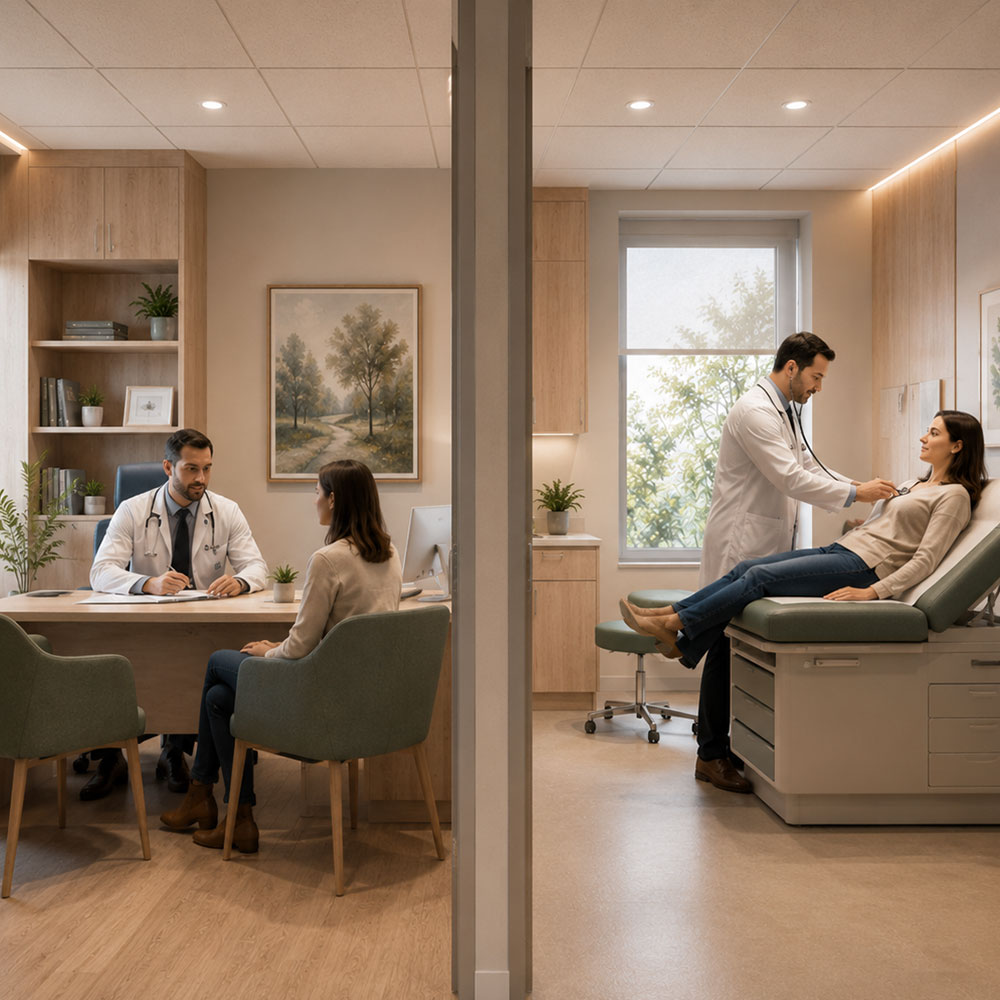 acustica nei centri medici in stanze diverse