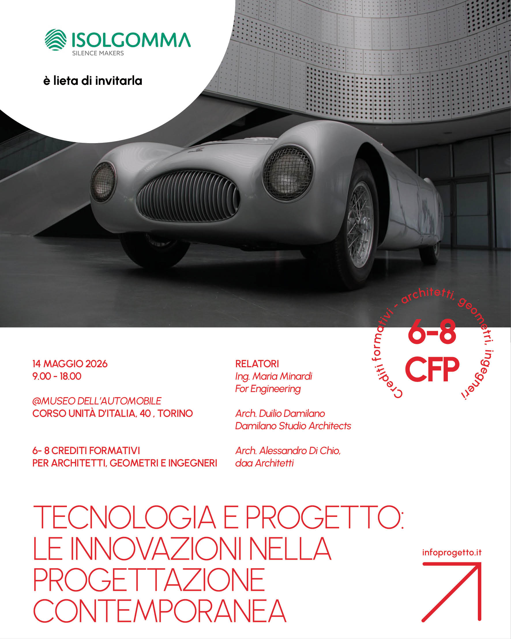 14 MAGGIO 2026 - TECNOLOGIA E PROGETTO: LE INNOVAZIONI NELLA PROGETTAZIONE CONTEMPORANEA